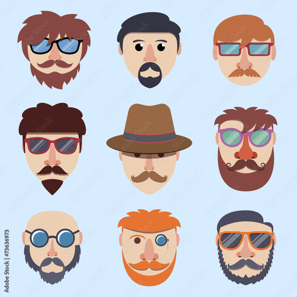 Hipster boy faces Hipster boy faces