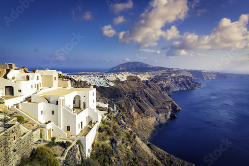 White houses on the cliff of Santorini Island, Greece