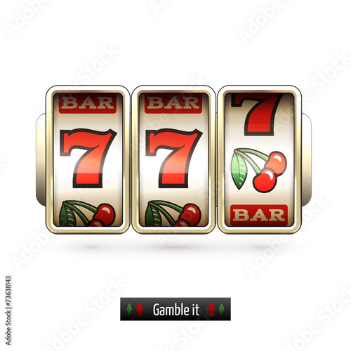 Photos Realistic slot machine isolated