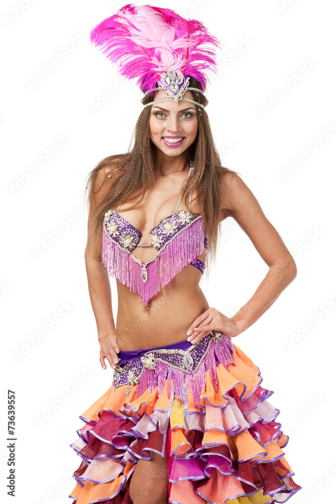 Beautiful carnival dancer, amazing costume Beautiful carnival dancer, amazing costume