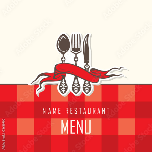 menu design with fork, spoon and knife
