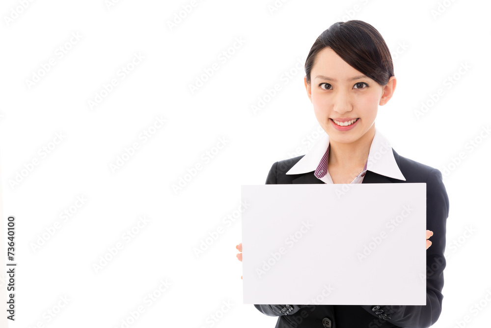 asian businesswoman holding blank whiteboard asian businesswoman holding blank whiteboard