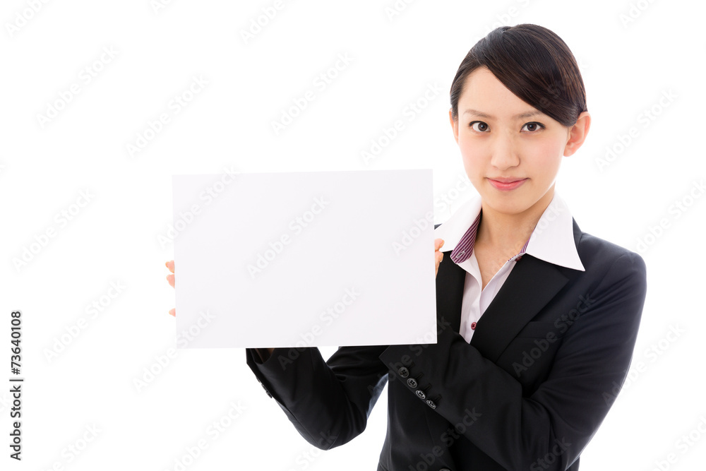 asian businesswoman holding blank whiteboard asian businesswoman holding blank whiteboard