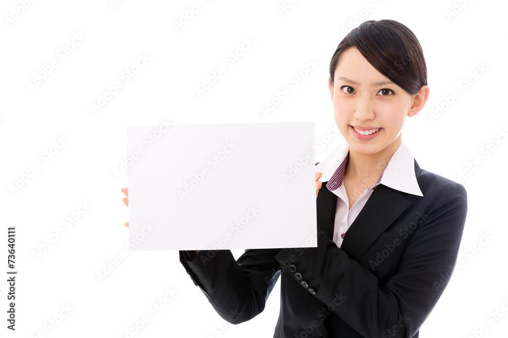asian businesswoman holding blank whiteboard asian businesswoman holding blank whiteboard