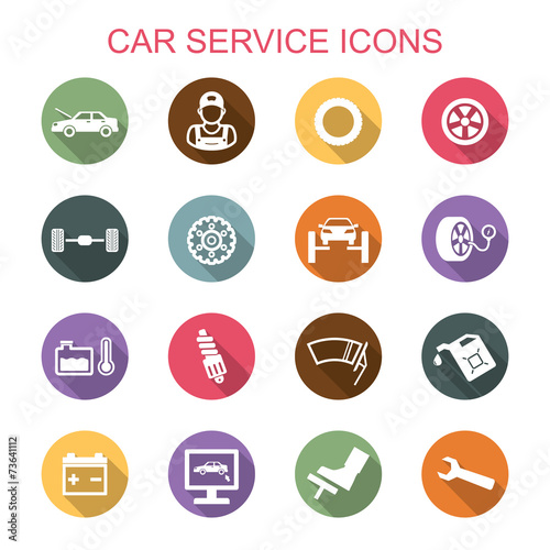 car service long shadow icons