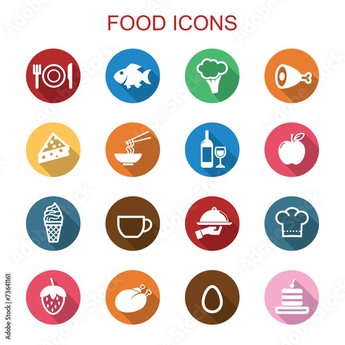 food long shadow icons