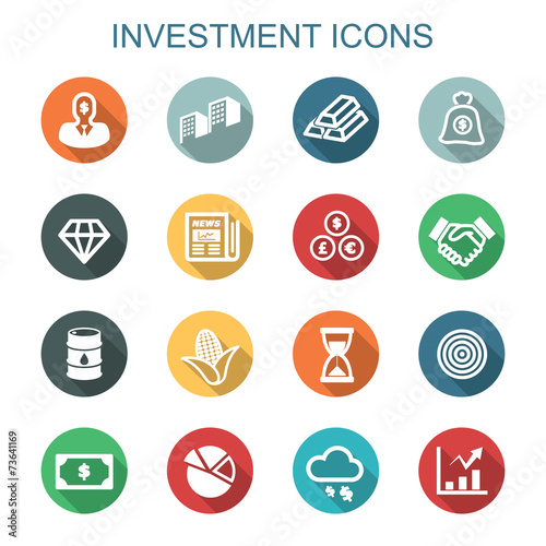 investment long shadow icons