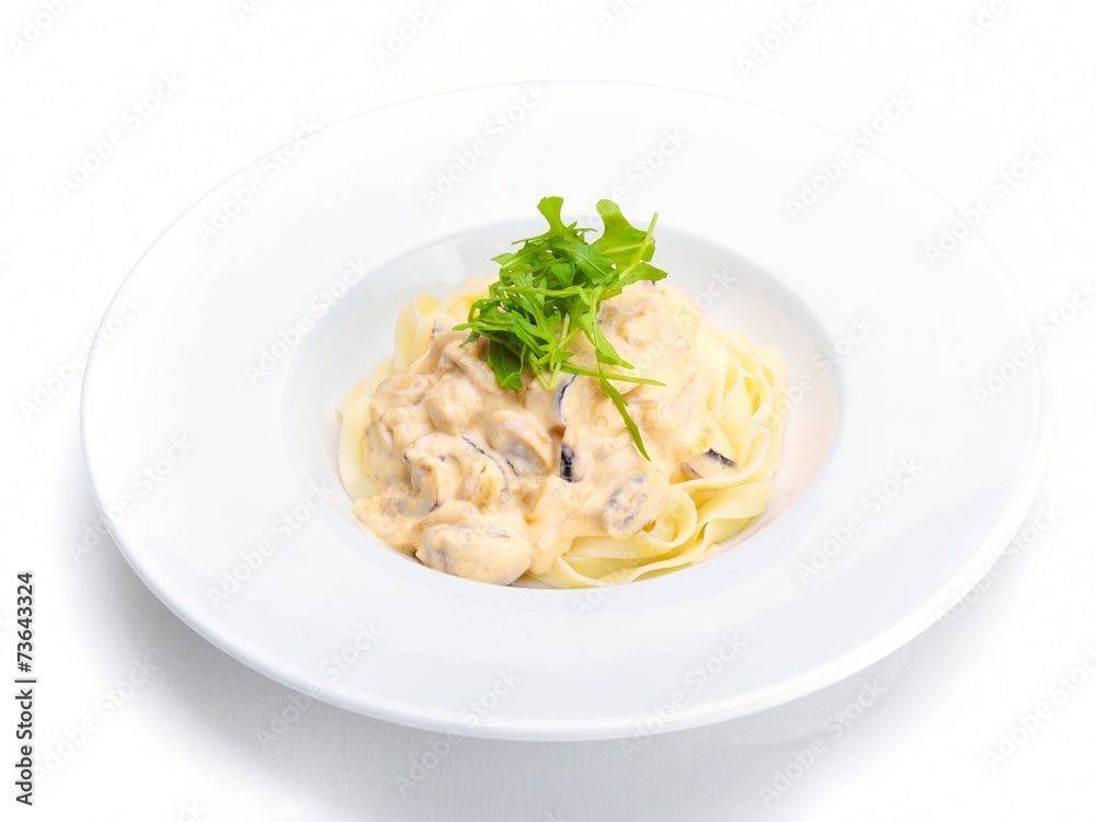 Pasta with shrimps, herbs and mashrooms Pasta with shrimps, herbs and mashrooms