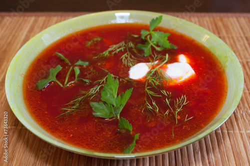 Plate of borscht photo