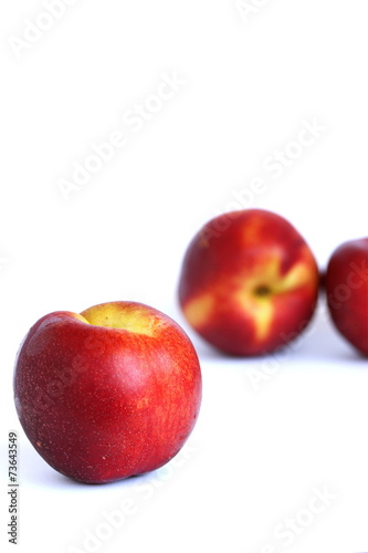 Nectarine on White Background