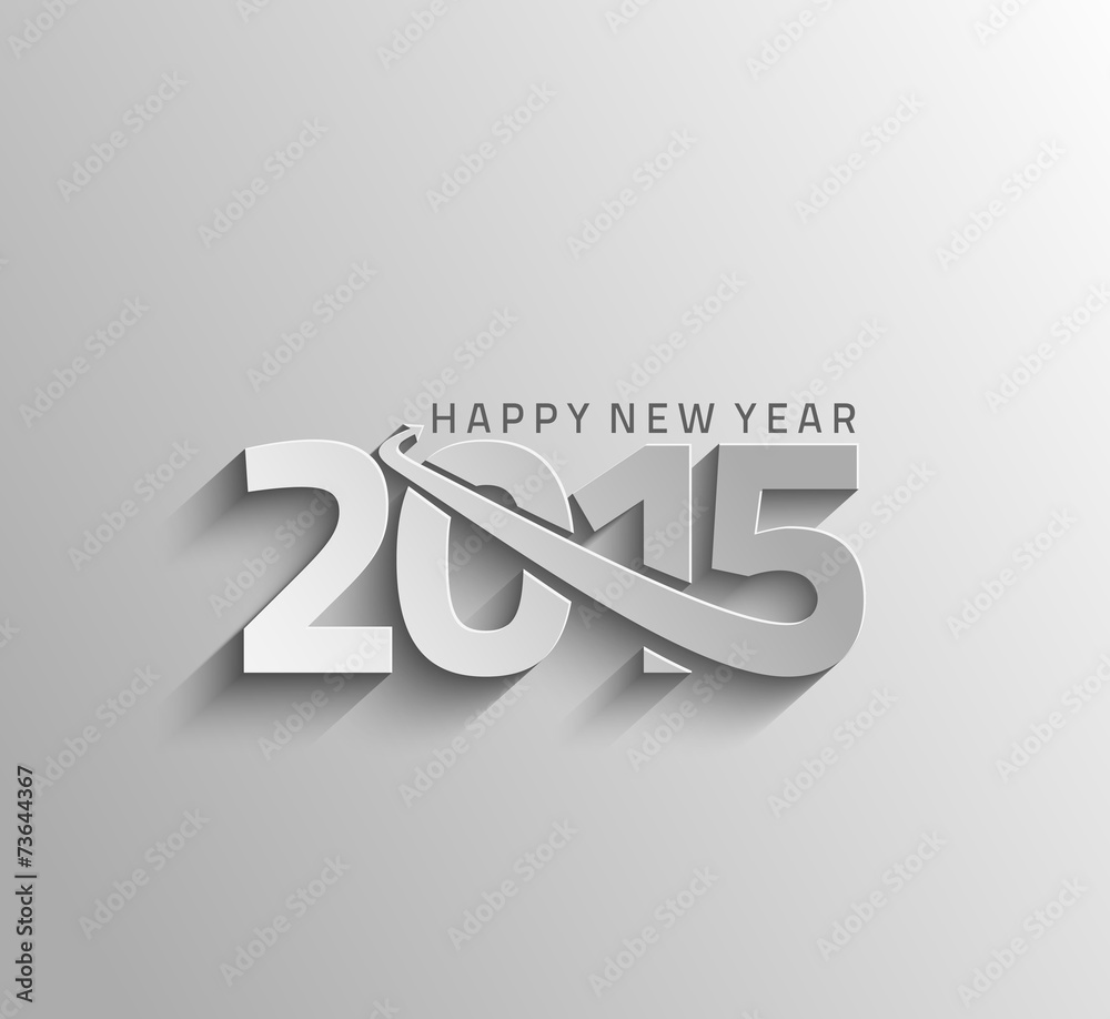 Happy new year 2015 Text Design - obrazy, fototapety, plakaty 