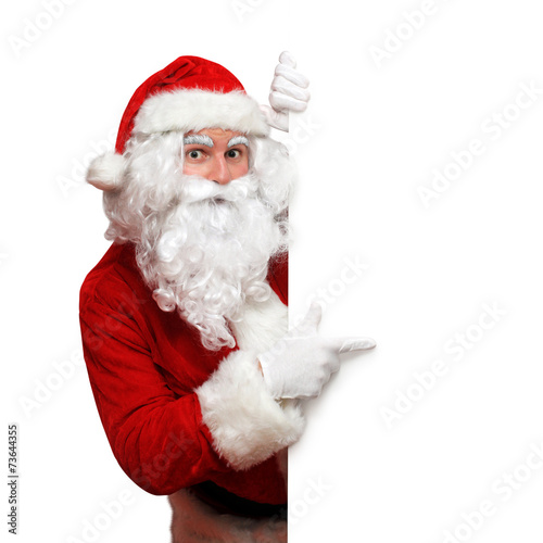 Weihnachtsmann mit Tafel