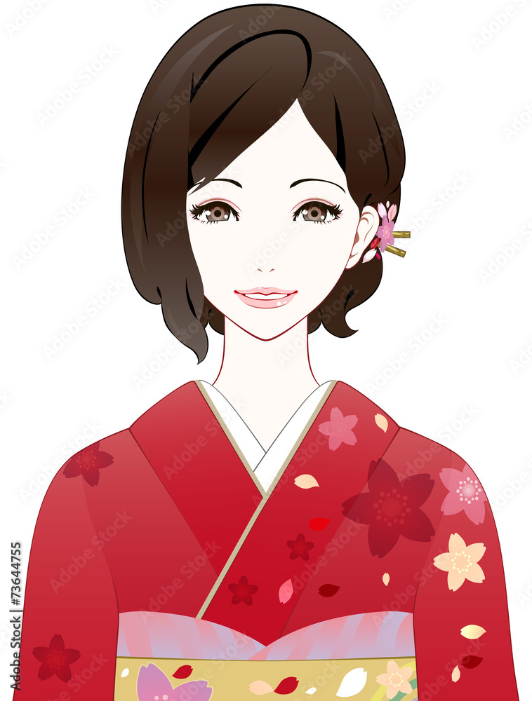 着物 女性 笑顔 着物 女性 笑顔