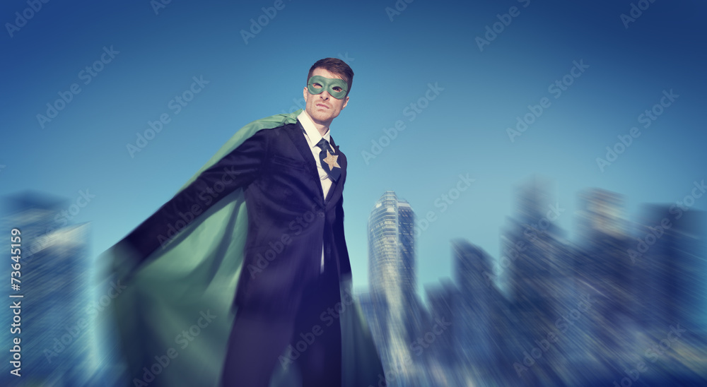 Strong Powerful Business Superhero Cityscape Concepts Strong Powerful Business Superhero Cityscape Concepts