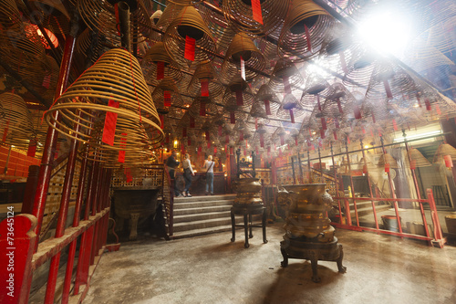The interior of the Man Mo Temple, Hong Kong © leeyiutung