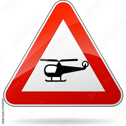 helicopter warning sign