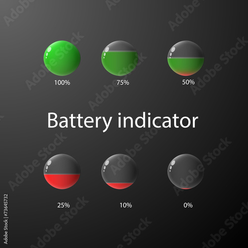 Colorful transparent batteries with indication of charge