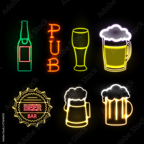 neon sign. Beer bar