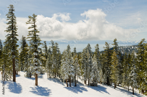 View from alpine resort at fabulous Lake Tahoe