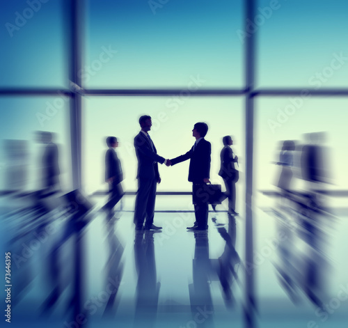Business Meeting Handshake Silhouette Seminar Conference Concept