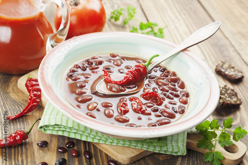 Wallpaper Mural Chili soup with red beans and greens Torontodigital.ca