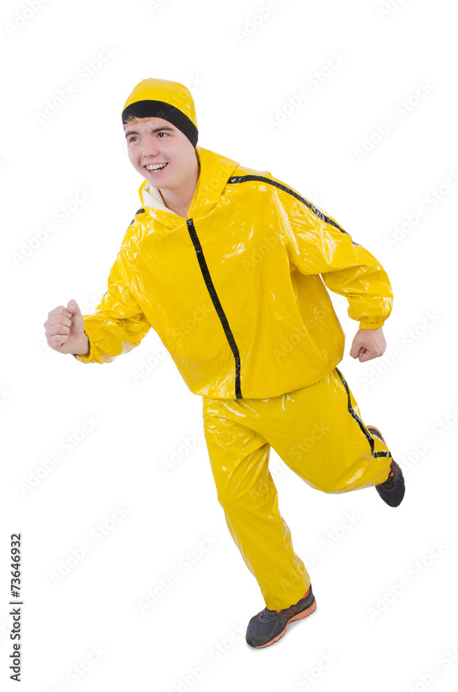 Man in yellow suit isolated on white Man in yellow suit isolated on white