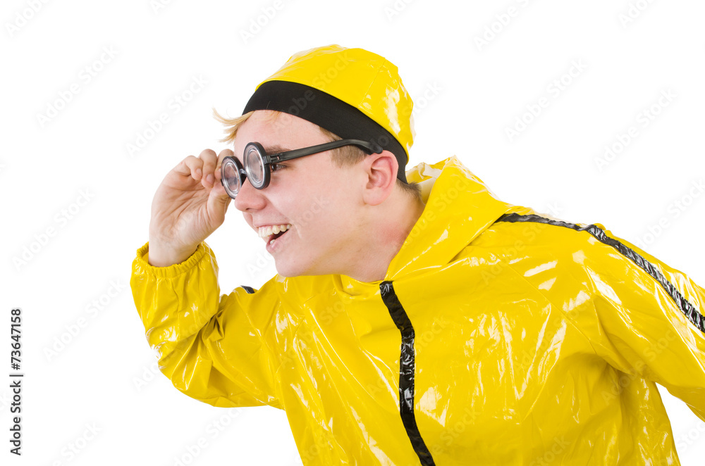Man in yellow suit isolated on white Man in yellow suit isolated on white