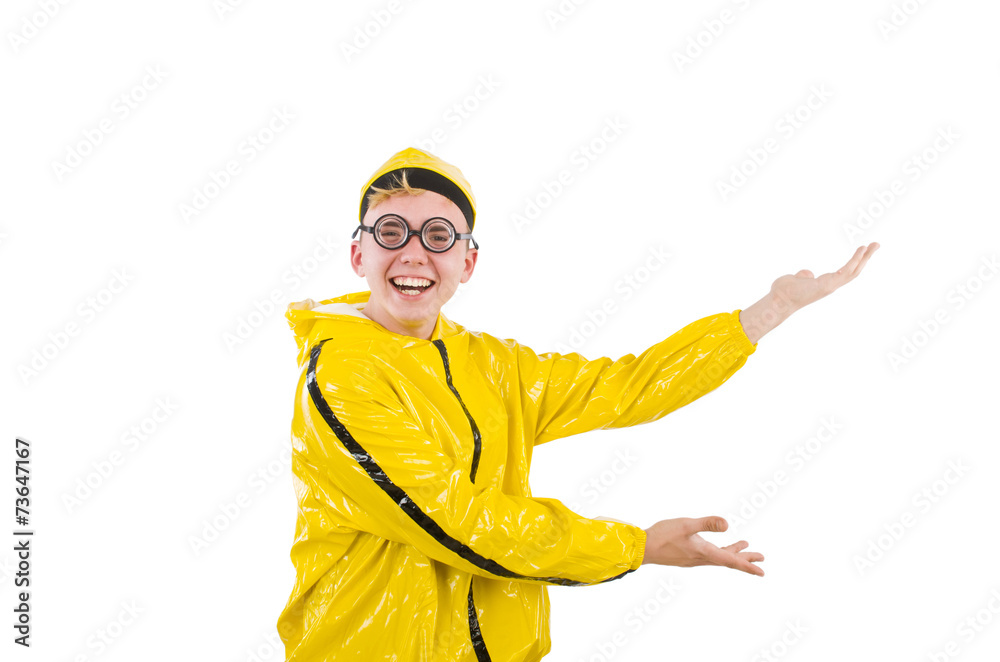 Man in yellow suit isolated on white Man in yellow suit isolated on white