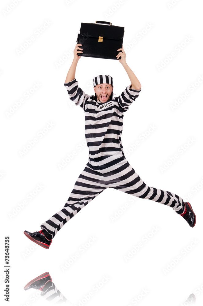 Prison inmate isolated on the white background Prison inmate isolated on the white background