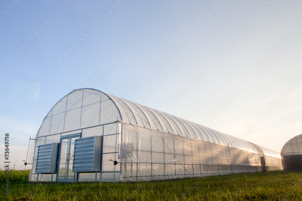 New greenhouses with blue sky