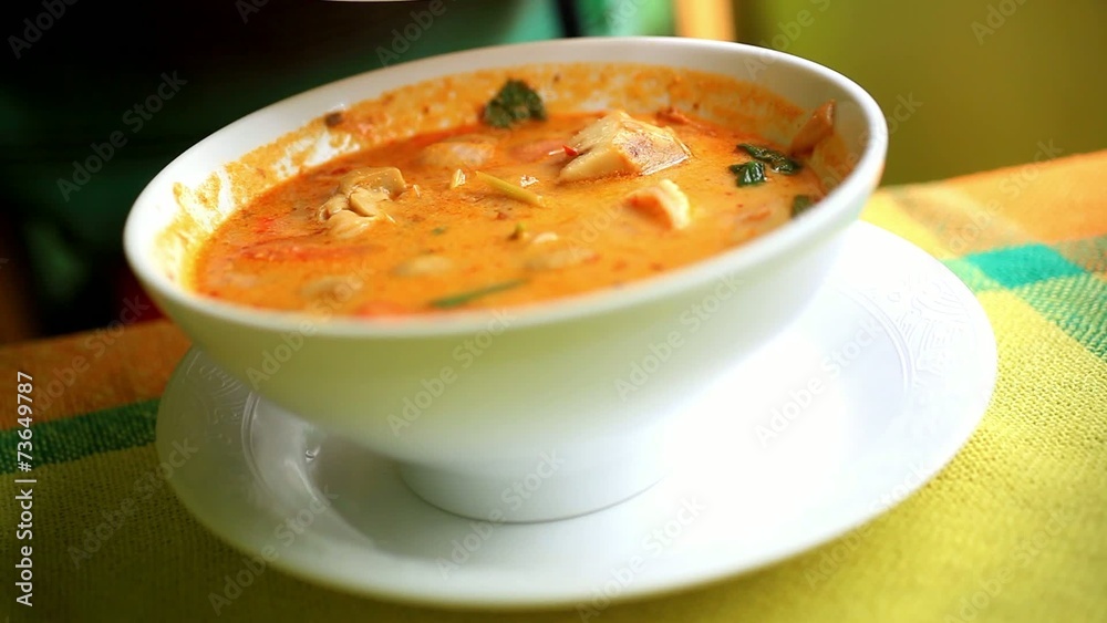 Thai soup, Shrimp And Mixed Vegetable in orange Spicy tamarind Thai soup, Shrimp And Mixed Vegetable in orange Spicy tamarind