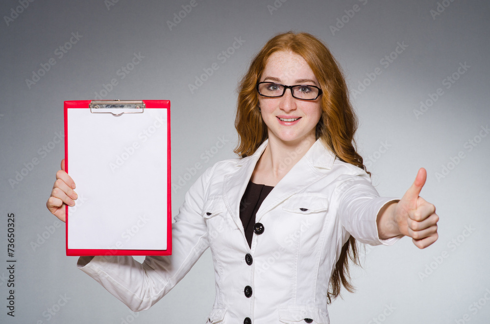 Businesswoman in business concept with book Businesswoman in business concept with book