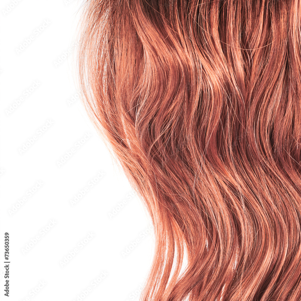 Fototapeta premium Hair fragment over the white