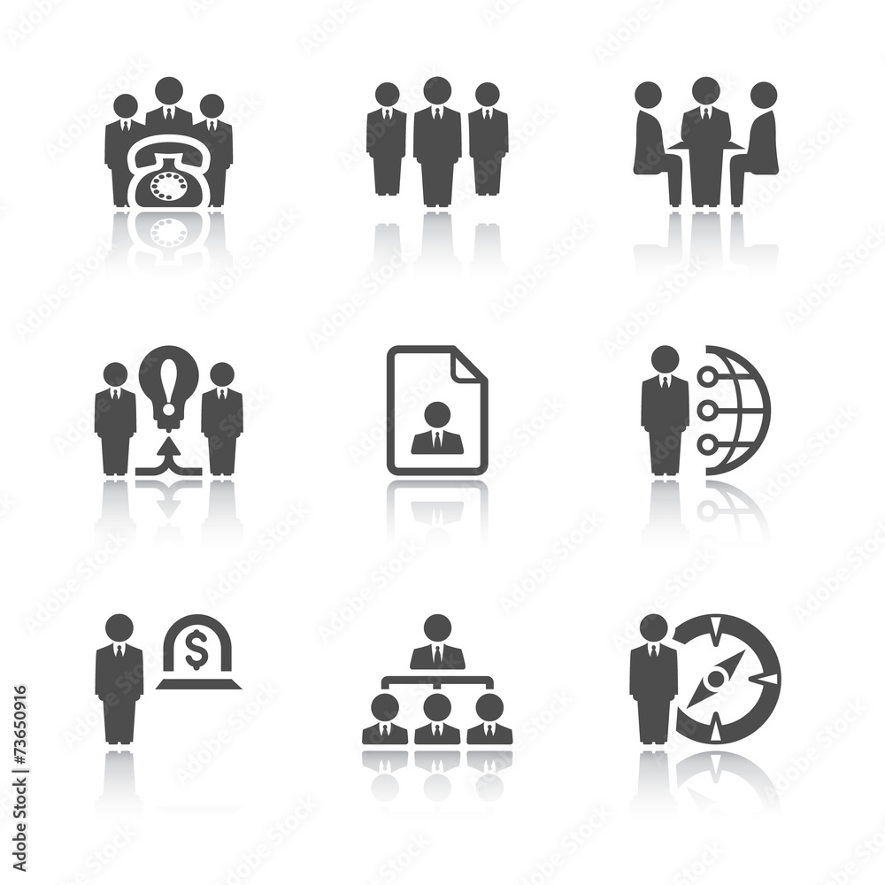 Business and management icons. Business and management icons.