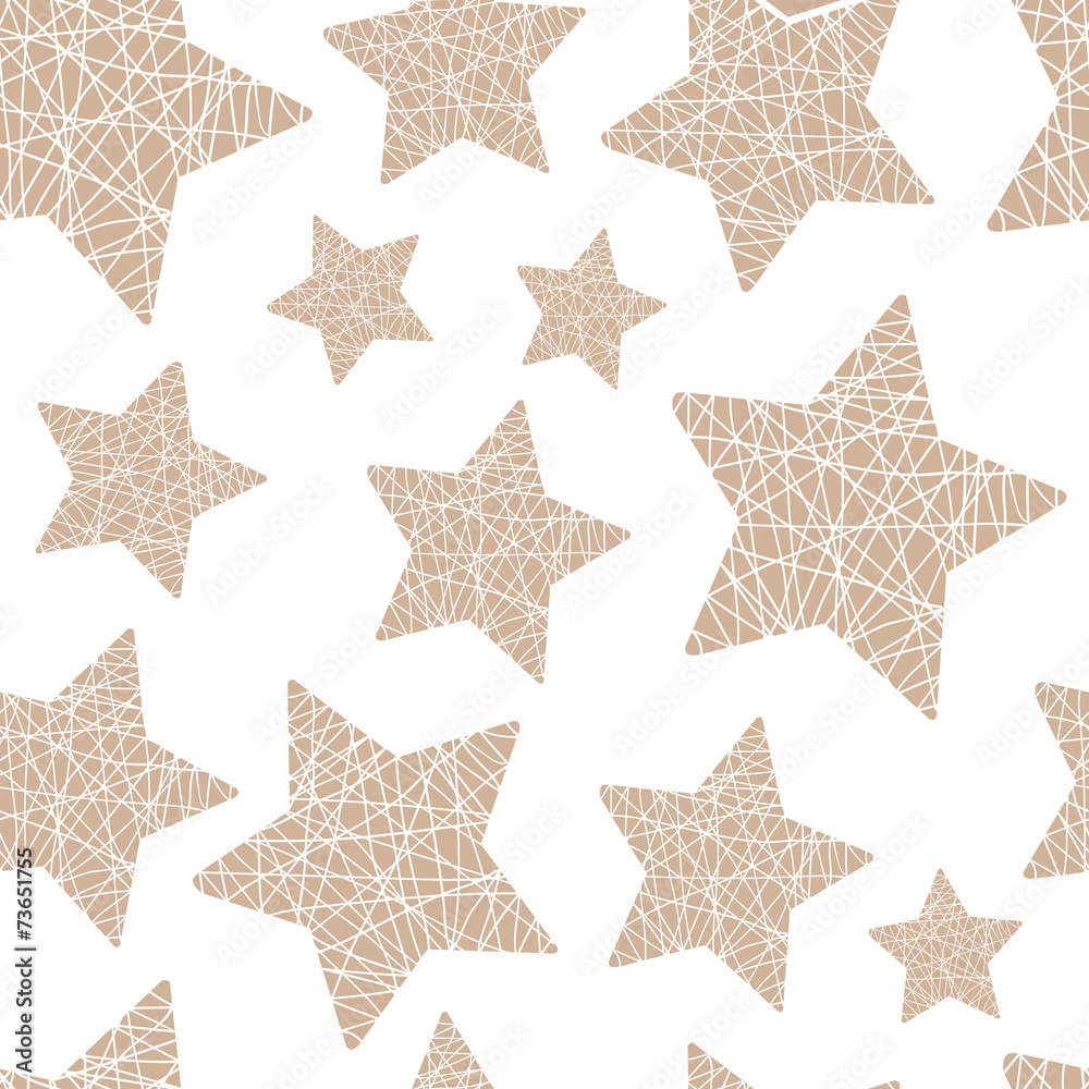 Obraz premium eamless pattern Christmas five-pointed stars 