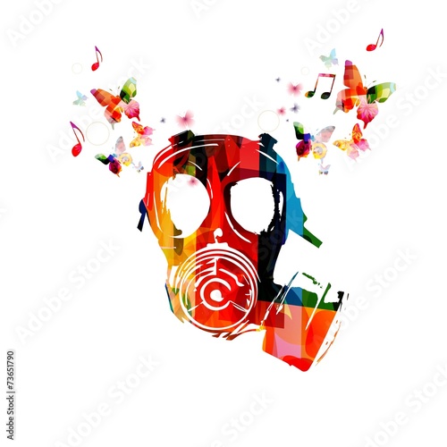 Colorful army gas mask design