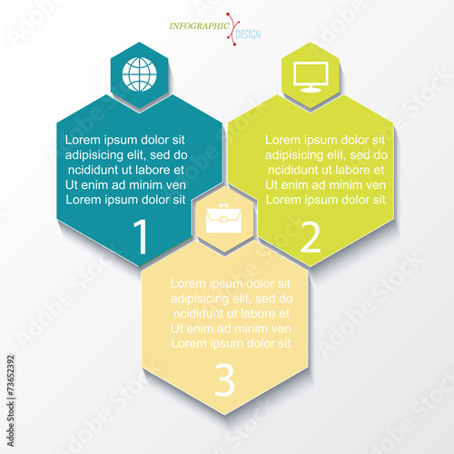 Business concept design with 3 options. Infographic template can