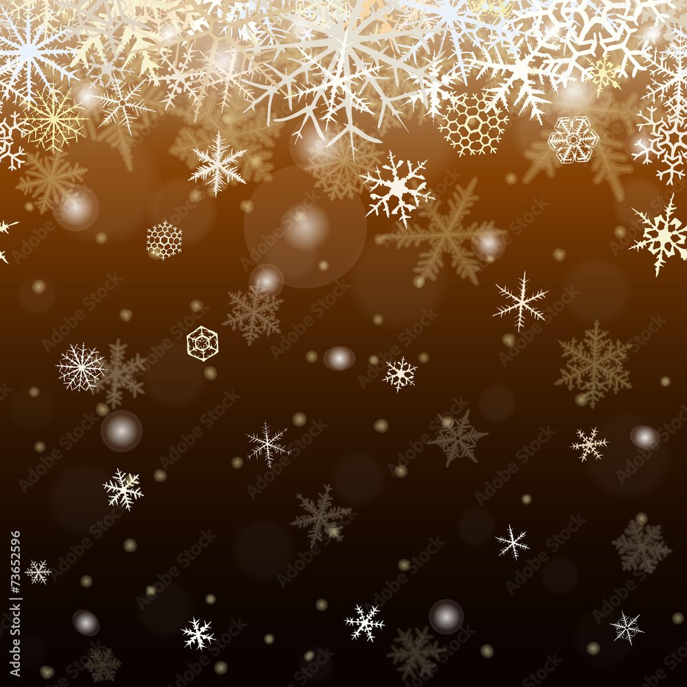 Seamless pattern from snowflakes on dark brown background. Seamless pattern from snowflakes on dark brown background.