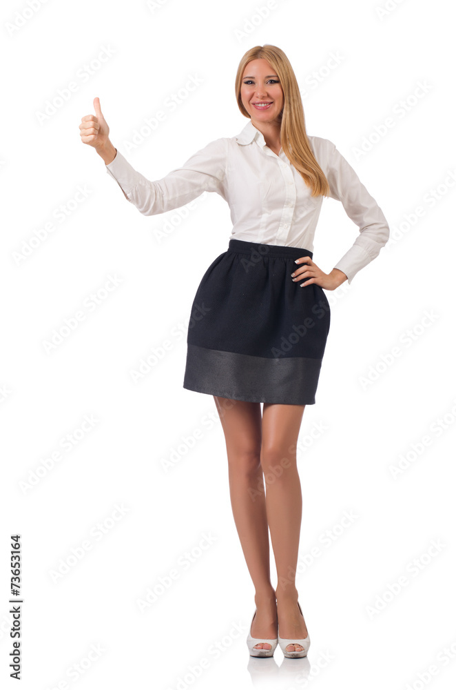 Businesswoman in business concept isolated on white Businesswoman in business concept isolated on white