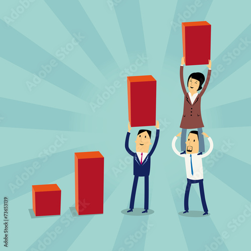 Cartoon businesspeople Growth Concept