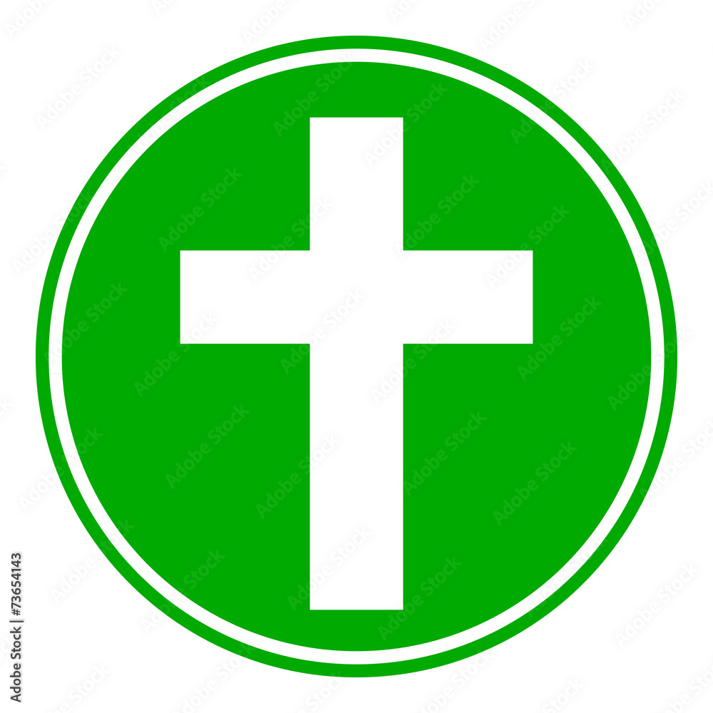 Obraz premium Religious cross button
