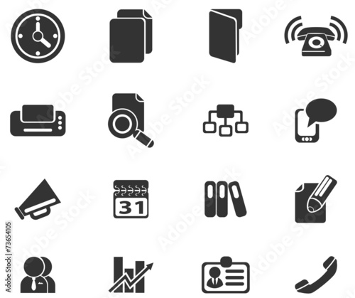 black office icons set