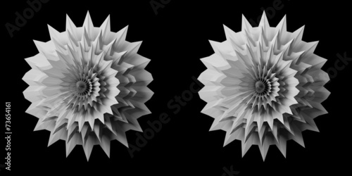 Solid 3D fractal stereo pair.