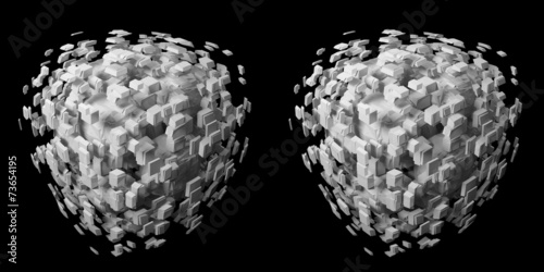 Photos Solid 3D fractal stereo pair.