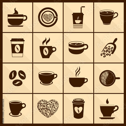 Coffee cup icons black
