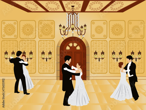 cartoon interior - ballroom