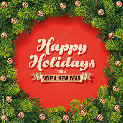 Detailed Holidays Wreath Card