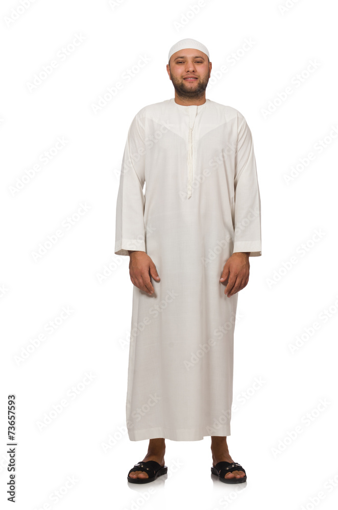Concept with arab man isolated on white Concept with arab man isolated on white