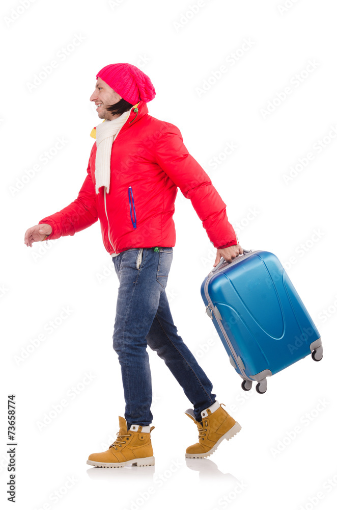 Man preparing for winter vacation Man preparing for winter vacation