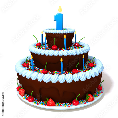 Birthday cake with number one